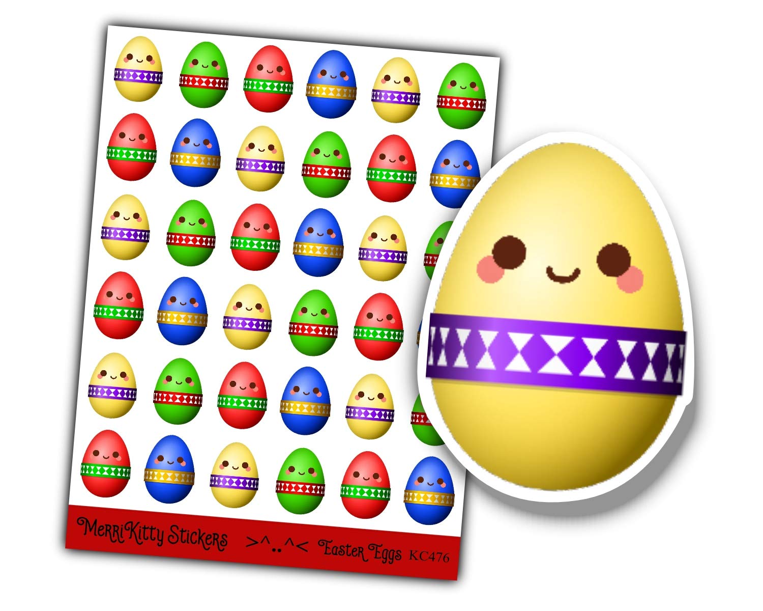 Kawaii Easter Egg Stickers Easter Stickers Cute Planner