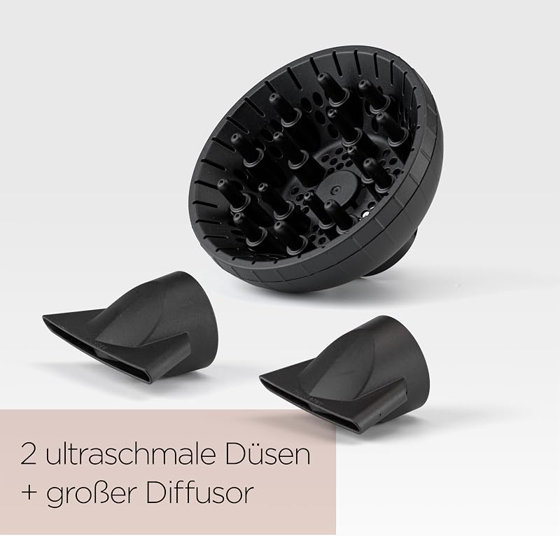Italian Air Pro Föhn mit Diffusor – Hergestellt in Italien, 2200W Hochleistungs-Haarföhn, Ionen Anti-Frizz-Technologie, 2 Temperatur- und 2 Geschwindigkeitsstufen, Schwarz, 6719DE