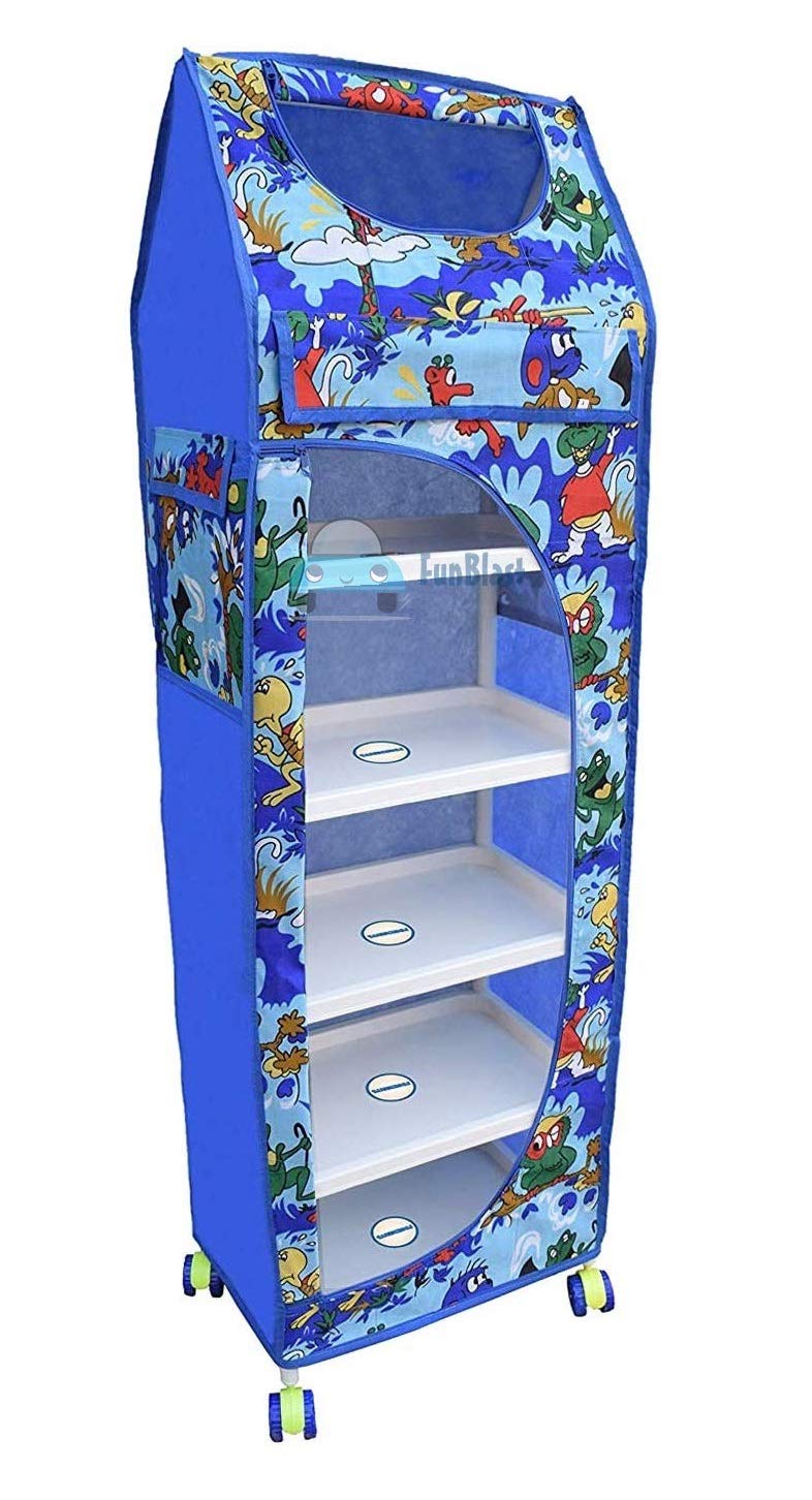 FunBlast Foldable Almirah for Kids 5 Shelves Foldable Baby Storage