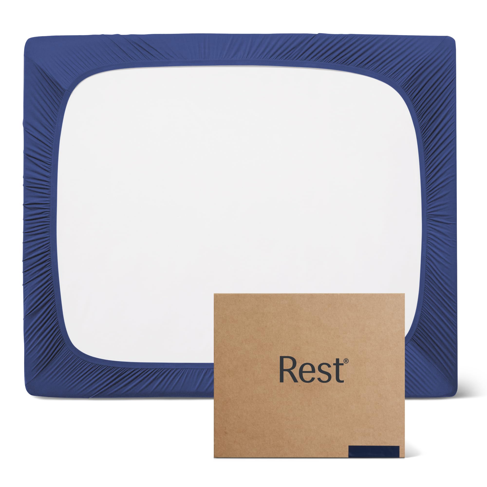 Photo 1 of REST® Evercool®+ Fitted Sheet, King Size, Midnight Blue, 15" Deep (up to 18’’), Breathable Bedding for Hot Sleeper and Night Sweats, Bed Sheet with Ionic+ Self-Cleaning Silver Yarn for Sensitive Skin