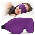 NEWVANGA Sleep Mask for Back and Side Sleeper, Block Out Light, Luxury Sleeping Eye Mask of 3D Night Blindfold, Zero Pressure Breathable Travel Eye Cover Purple