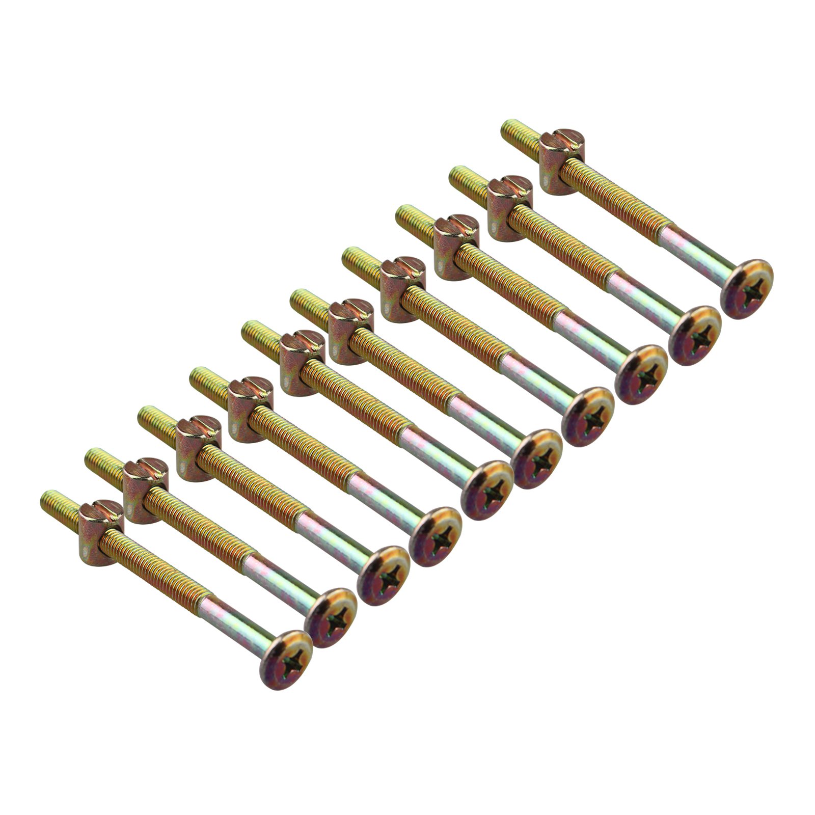 HALJIA 10 PCS Furniture Cot Bed Crib Wood Bed Chair Allen Head Bolt with Slotted Barrel Nut M6 X 80MM