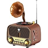 PRUNUS J-190 Retro Radio AM FM SW Bluetooth, Portable Vintage Radio | Transistor Radio with Best Sound, USB-C Rechargeable, Rotary Knob, Great Gifts for Mom Seniors (2026 Update)