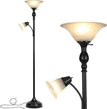 Brightech Evelyn Plus Dimmable Free Standing Tall Pole Torchiere