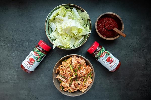 DELIEF RED PEPPER CHILLI POWDER – 100% GOCHUGARU FLAKES, AUTHENTIC MEDIUM GRIND FOR KIMCHI & SPICY DISHES, 7.05OZ (200G) 1 PACK