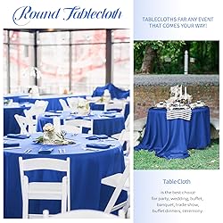 REWOMC 6 Pack Round Tablecloths - 120 Inch, Royal