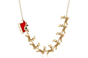 WOWORAMA Christmas Necklace for Women Colorful Christmas Light Necklace Long Christmas Tree Pendant Necklace Cute Christmas H