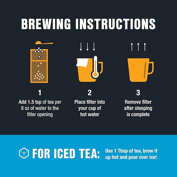 TIESTA TEA LOOSE LEAF FILTERS FOR BREWING, DISPOSABLE INFUSER FOR HOT & ICED DRINKS, EASY-FILL STEEPER, UNBLEACHED PAPER, SINGLE-CUP INFUSER FOR LOOSE LEAVES, 100 EMPTY BAGS