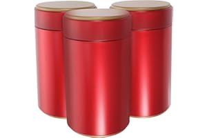 FESTFENDS 3pcs round Tinplate Metal Can Storage Cans with Lid, Universal Sealed Tea Packaging Containers for