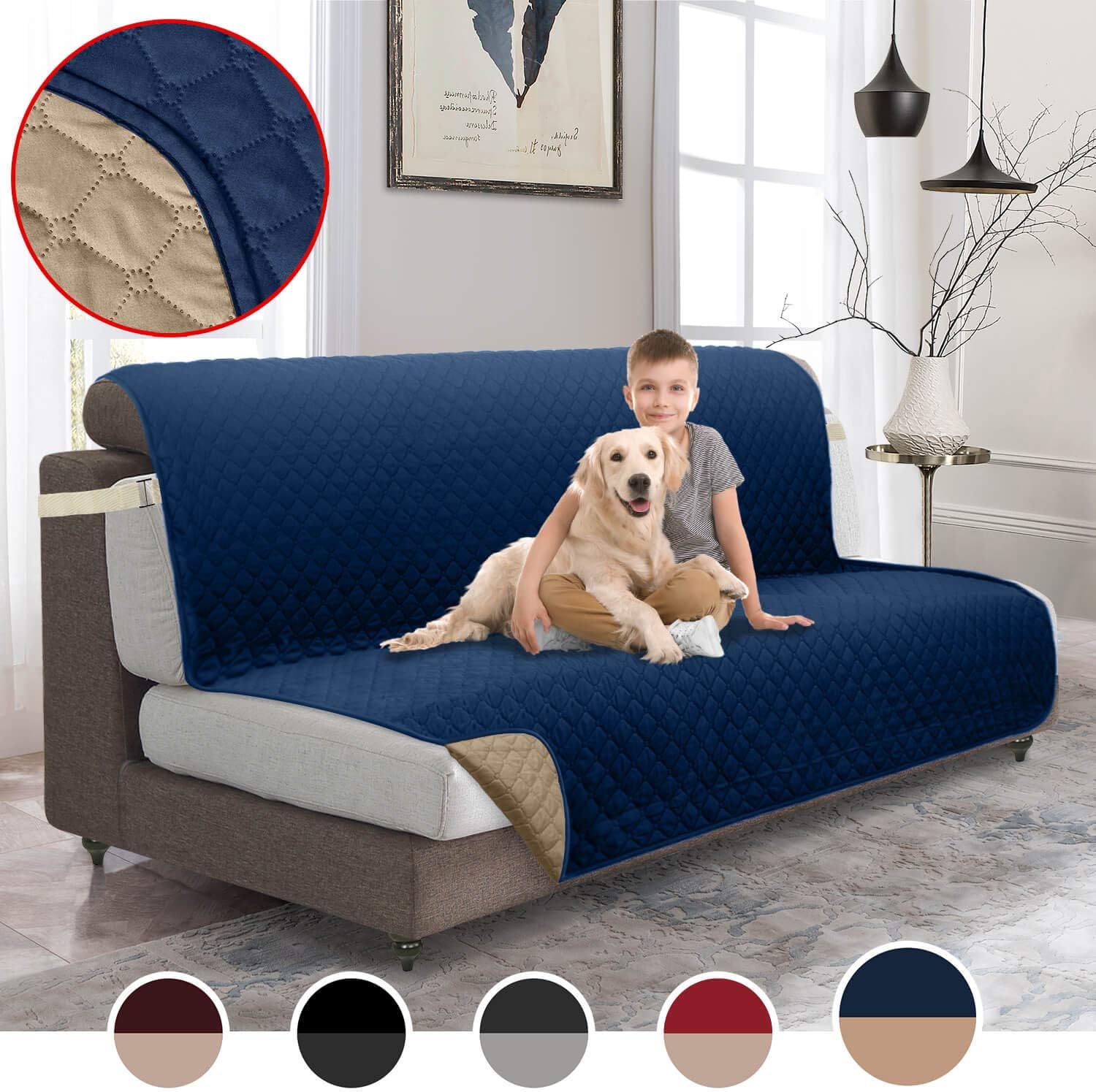 MOYMO Reversible Futon Cover,Durable Futon Slipover with 2