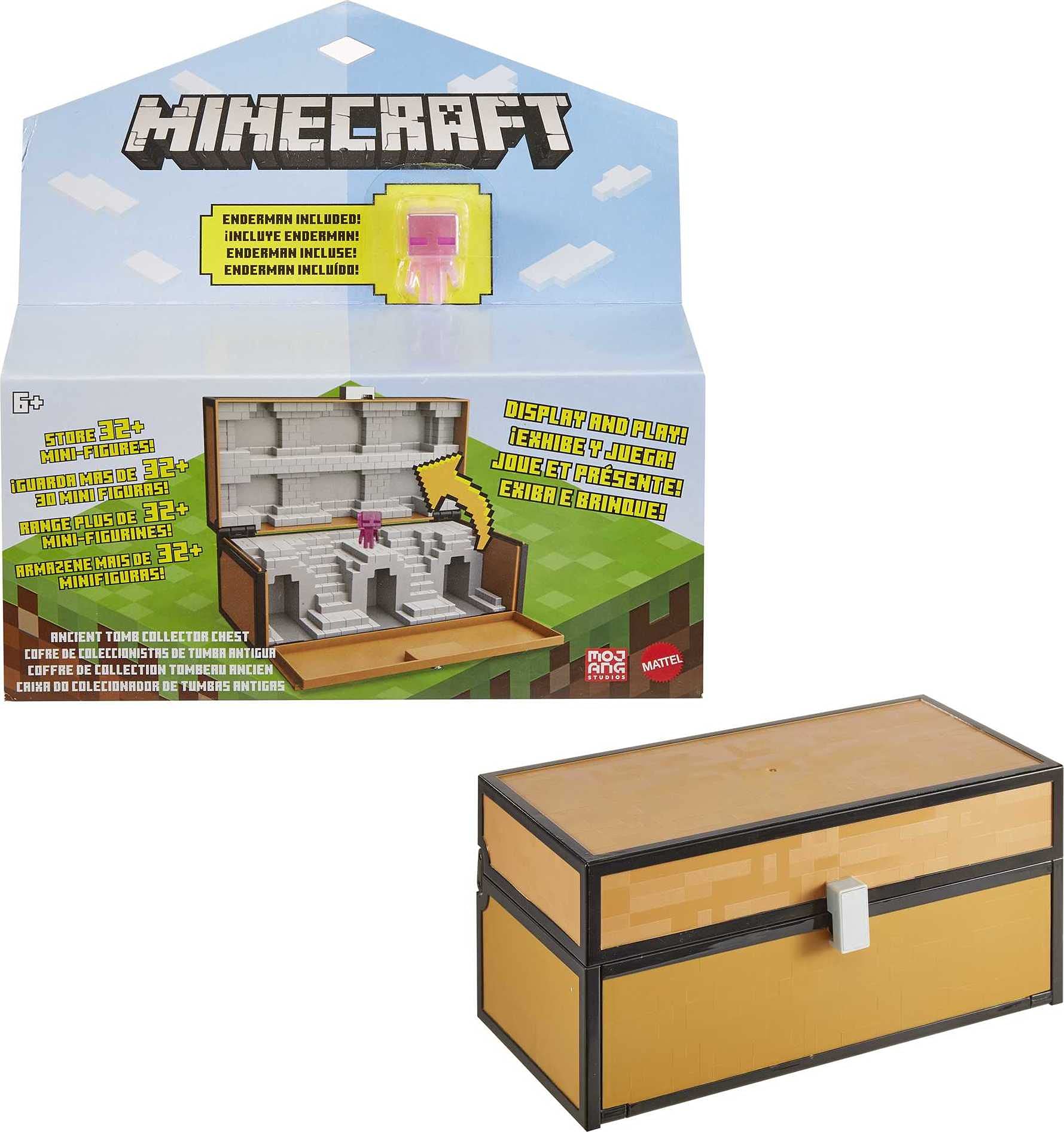 Minecraft Collector Chest and Exclusive Mini Figure, Case for Video-Game Characters