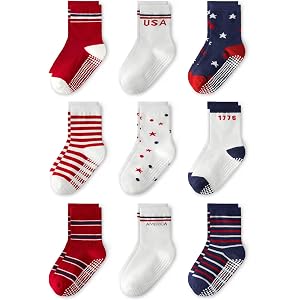 Bearbay Baby Non Slip Ankle Socks with Grippers for 0 Months-7 Years Old Walking Socks