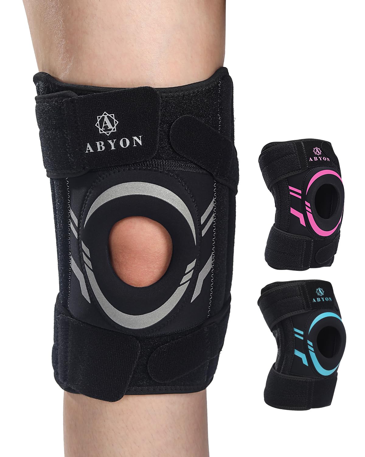 Photo 1 of ABYON Knee Brace for Pain Relief, Meniscus Tear, Arthritis, ACL and Joint Support – Open Patella Dual Side Stabilizer Knee Support with Medical-Grade Compression for Men and Women - Please Check How To Size Video