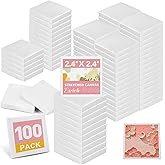 ESRICH Mini Canvases for Painting, Mini Canvas Bulk 100 Pack 2.4x2.4In, 2/5In Profile Small Square Canvases, Blank Canvases are Great for School Projects and Kids Birthday Parties, Home Decor Project.