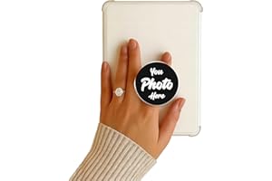 Personalized Photo Kindle Grip - Custom Round or Pet and Human Face Phone Holder Scalable Adhesive Socket for Kindle & All Ph