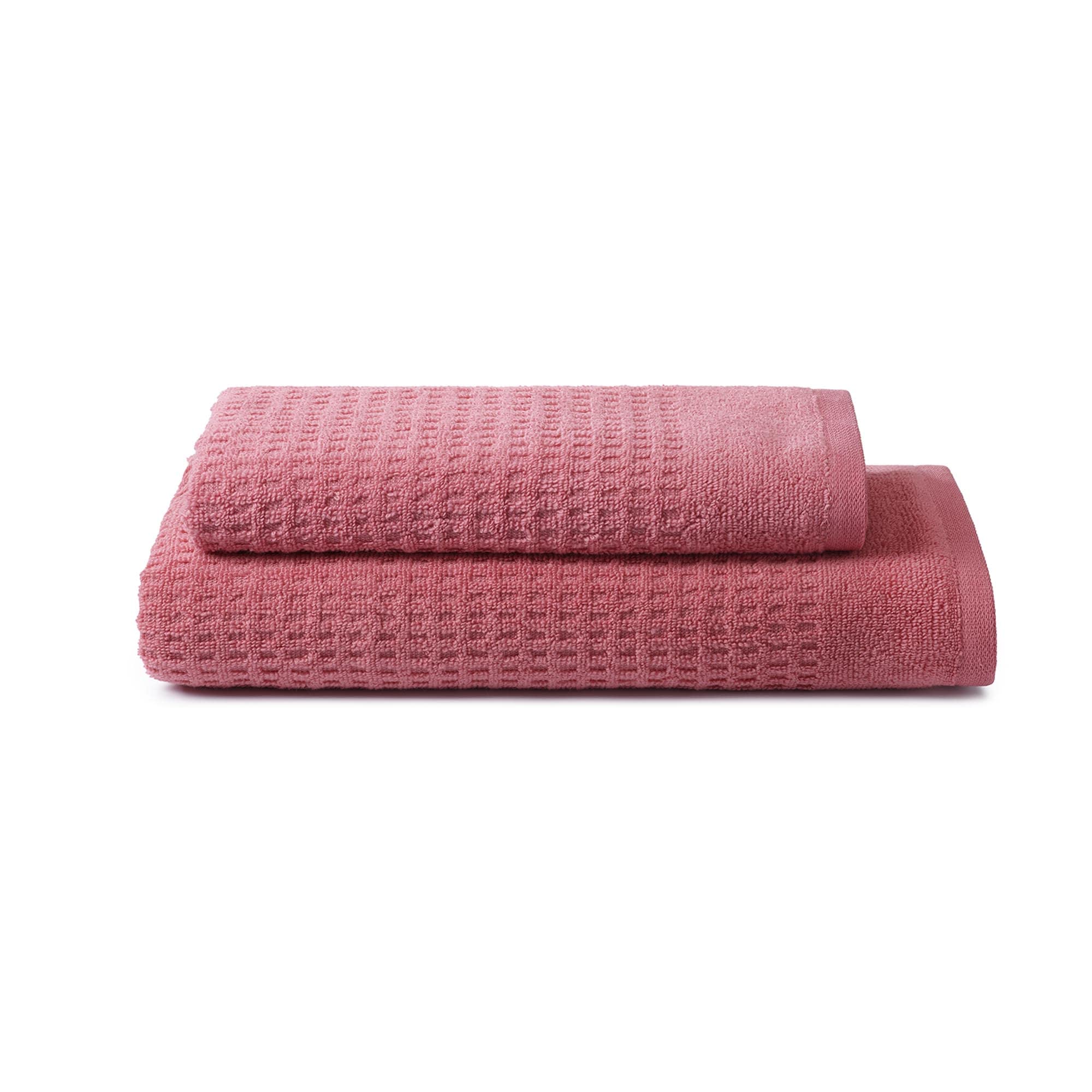 OSAMA Sweet Home - Hand Towel Set 1+1 Waffle Consisting of Guests 40 x 50 cm + Face 50 x 100 cm, Pure Cotton Zero Twist, Oeko-Tex Certified - Dusty Cedar