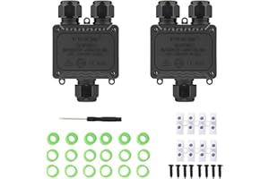 2 PCS Waterproof IP68 Outdoor 3 Way Underground M25 Plastic Junction Box - Suitable for Tunnel, Garden, Landscape Lights