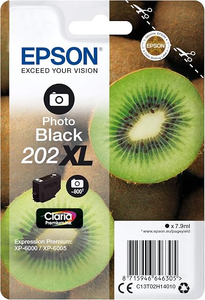 Epson 202XL Photo Black Ink Cartridge 8ml 800 Pages Expression Premium XP-6000