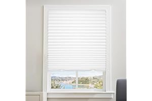 TOURI 6 Packs Cordless Pleated Light Filtering Window Shade 36 in x 72 in Easy to Cut and Install, White, Paper Blinds with 12 Clips