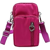 JUMISEE 3-Layers Crossbody Bag Cellphone Pouch Armband Wallet Nylon Smartphone Purse