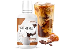 Coffee Snax Cold Brew Coffee Concentrate, Caramel Coffee Concentrate with No Added Sugar (Bulk 96 Servings Bottle, Caramel)