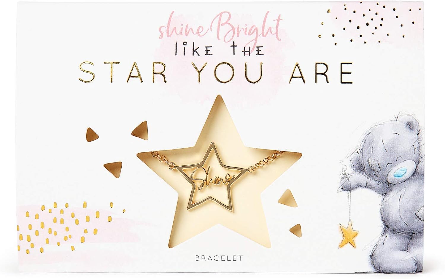Me to You 'Shine' Star-Shaped Bracelet - Official Collection, Gold,Grey,Pink