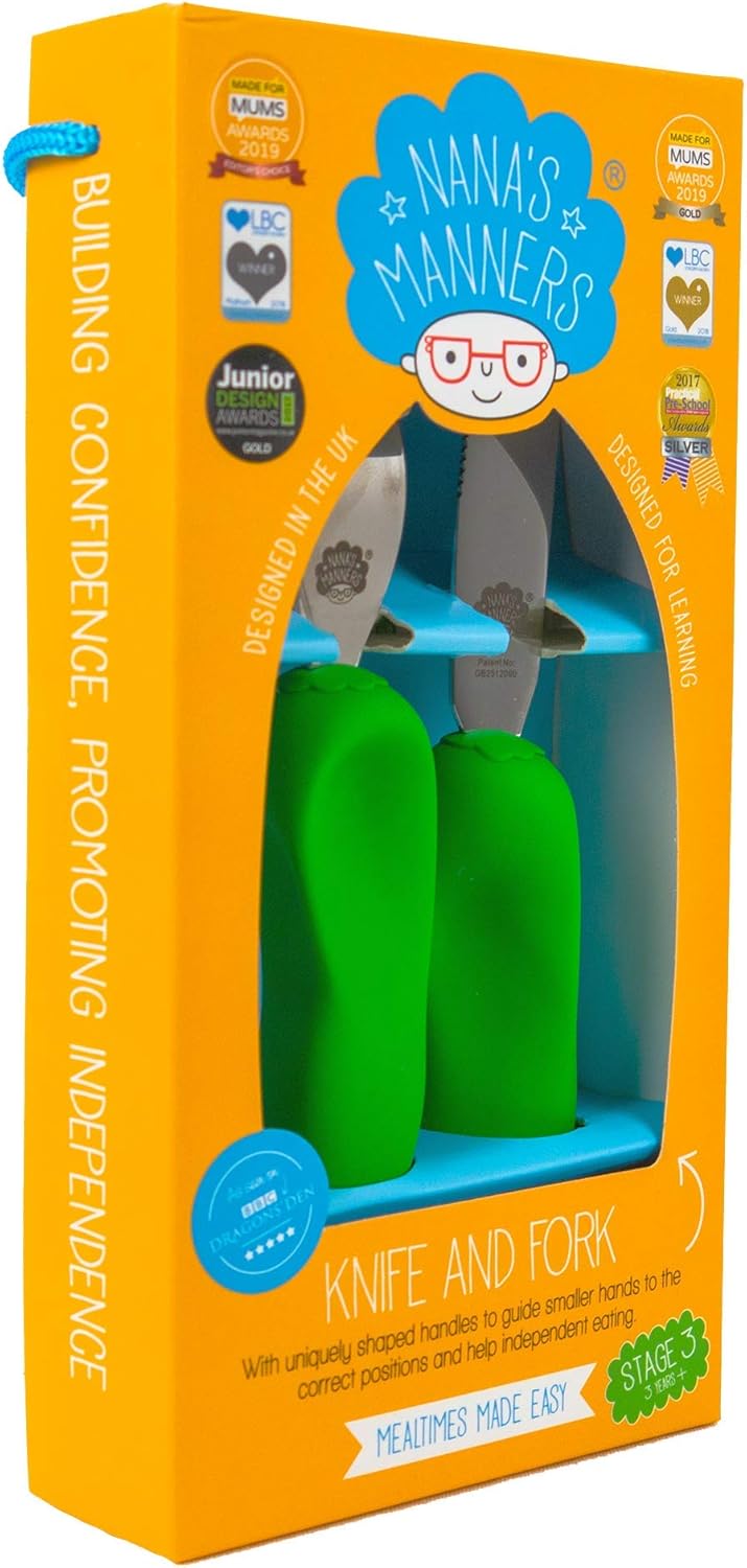 Nana’s Manners, Stage 3 Cutlery Set, Childrens Knife & Fork Set, Self-Feeding Toddler Cutlery - Image 4