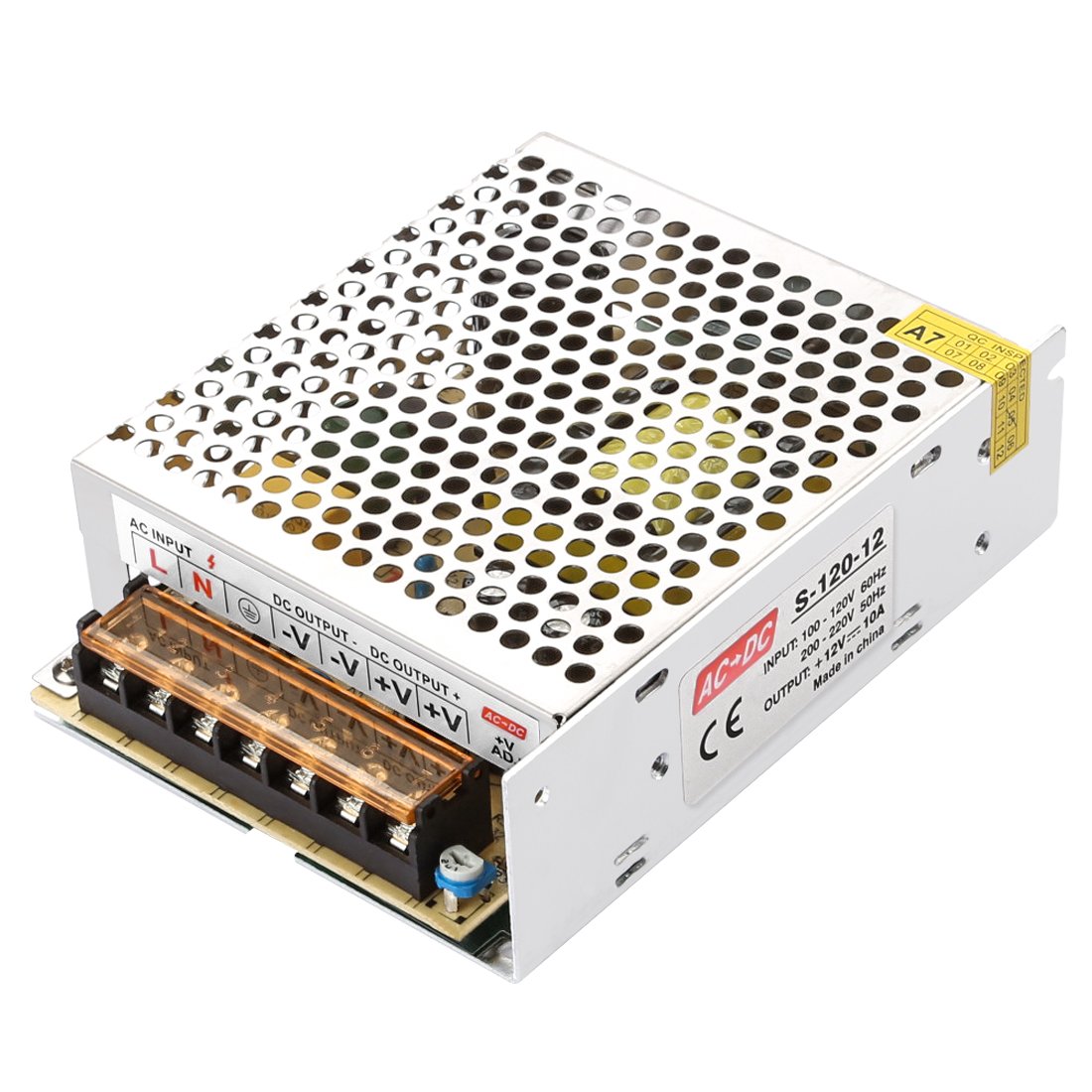 LEDMO Switching Converter, AC/DC Power Supply Adapter Transformer Driver for LED Strip Lights, AC 100V/240V to DC 12V 10A 120W LED Strip Light Power Supply Switching Mode Converter