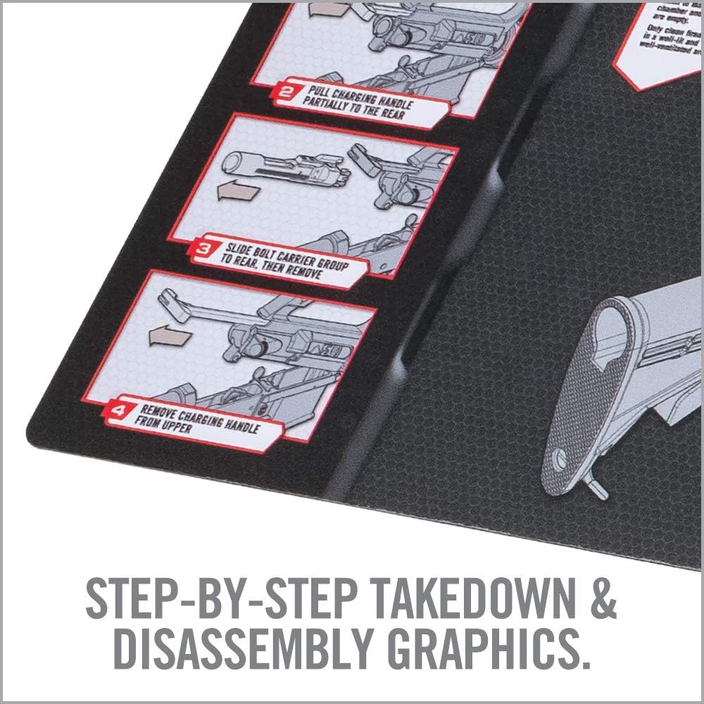 Real Avid Smart Mat - 43x16” Large Padded Gun Mat, with Magnetic Parts Tray and 223 Rifle Graphics with Disassembly Instructions, Oil-Resistant Solvent-Resistant Protective Mat for Gun Cleaning : Sports & Outdoors