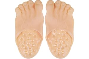 Chambom Funny Feet Slippers - Gag Gifts White Elephant Gifts Costumes Barefoot Slippers Novelty Plastic Costume Feet Toe Shoe Big Foot Realistic Christmas Costume Accessories