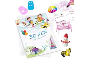 3D Pen Printing Drawing Book, Reusable Colored 40 Pattern Thick Paper Templates with Two Clear Plate, 3D Painting Graffiti St