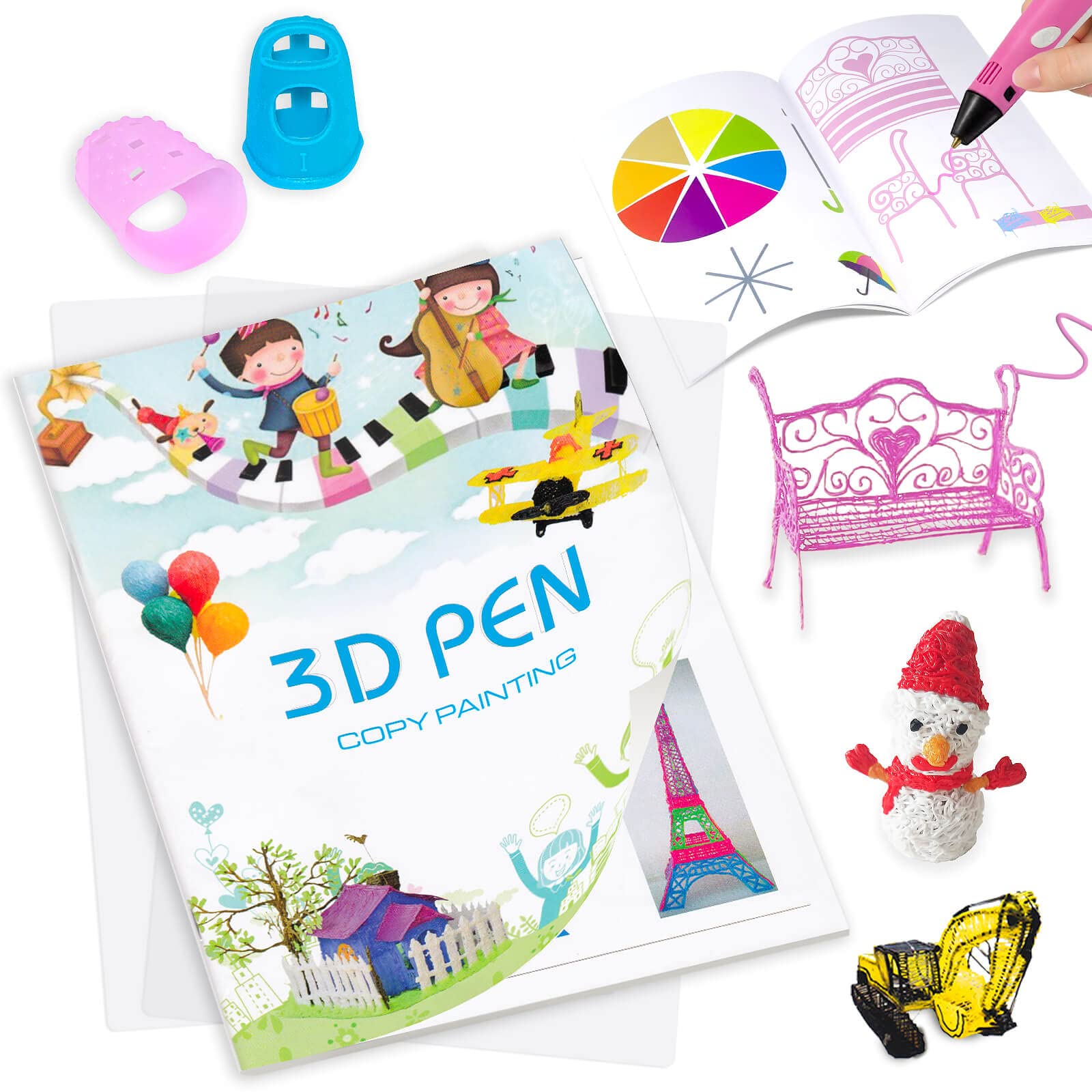 3D Pen Printing Drawing Book, Reusable Colored 40 Pattern Thick
