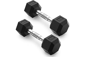 PAPABABE HEX Dumbbell Set 2.5-125lb, Rubber Encased Home Gym Dumbbells, Exercise & Fitness Weights Dumbbells for Women & Men, Hand Weight for Strength Training