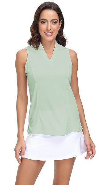 TRENDIMAX WOMENS 2 PACK GOLF SHIRT V NECK QUICK DRY POLO SHIRTS ATHLETIC TENNIS WORKOUT TANK TOPS FOR WOMEN
