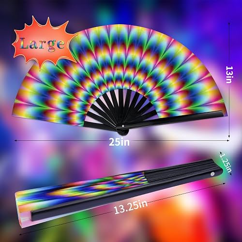 Music Hand Fans Big Hand Fan Hand Fan Foldable Vercraft Large Folding Hand Rave Fan For ...