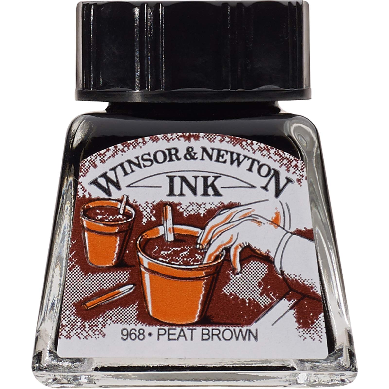 Winsor & Newton 14ml Drawing Ink Bottle - Peat Brown โ image 1