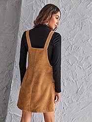 Floerns Women's Button Down Pinafore Corduroy