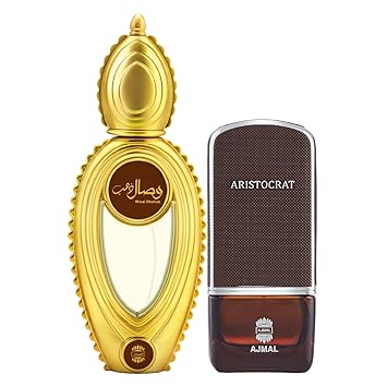 Ajmal Wisal Dhahab EDP Fruity Floral Perfume 50ml for Men and Aristocrat EDP Citrus Woody Perfume 75ml for Men + 2 Parfum Testers FREE
