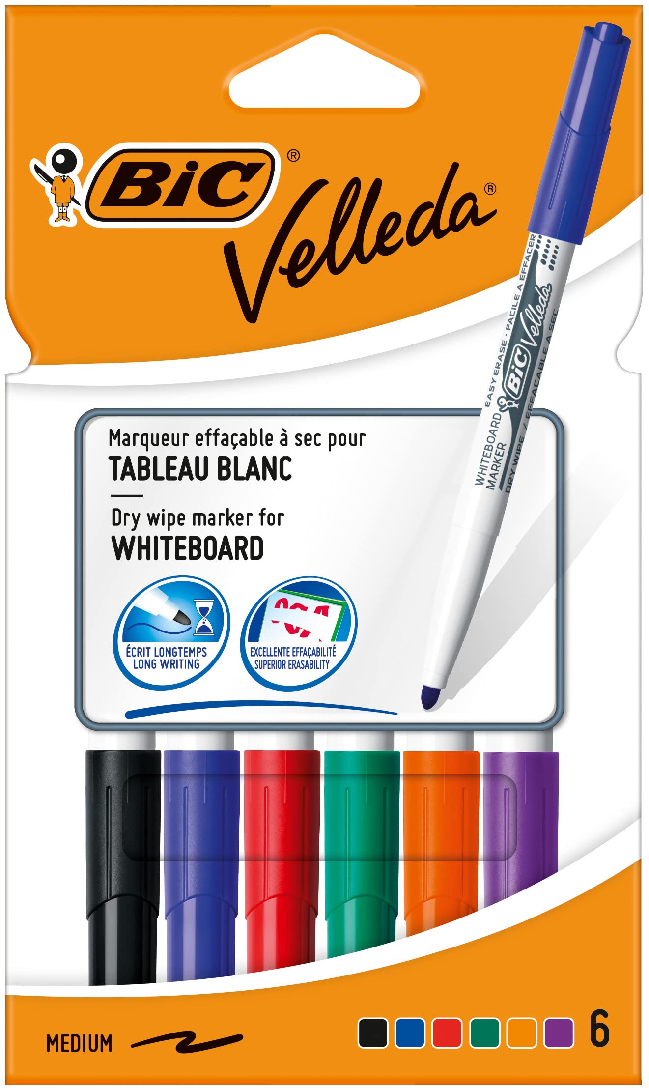 BIC Velleda 1741 Whiteboard Pens - Assorted Colours, One pack