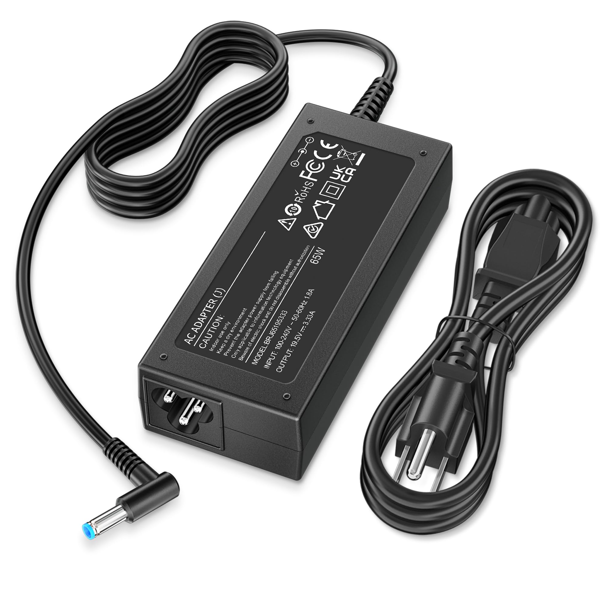 Photo 1 of QXA 65W 45W Laptop Charger Compatible with HP Computer Smart Blue Tip 4.5mm | Compatible with HP Pavilion x360 14/15/17, Envy 13/15, EliteBook ProBook Chromebook Stream Spectre |19.5V 3.33A 710412-001