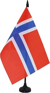 AZ FLAG Norway Table Flag 5x8in - 21x14 cm Poly 100% Polyester