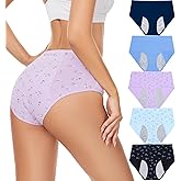 Period Underwear for Women Leak Proof Cotton Overnight Menstrual Panties | Full-Coverage Mid-Rise Fit Discreet Non-Bulky Design Moisture-Wicking Breathable Sustainable Ideal for Period Incontinence
