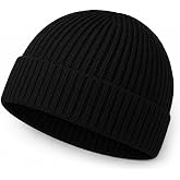 Kryxelia Snug Fit Short Fisherman Beanie, Ribbed Knit Winter Hat | Soft Ribbed Knit, Lightweight Unlined, Snug Stretch Fit, Short Low-Profile Design, Solid Colors for Everyday Wear
