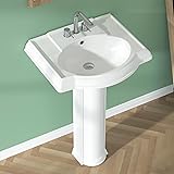 Miuara Pedestal Sink 24 Inch - 3 Hole Classic