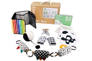 vocheer High Contrast Baby Toys for Newborn, 6 in 1 Black and White Sensory Baby Gift Set for 0-3 Months, 21pcs Montessori Early Educational Learning Kit