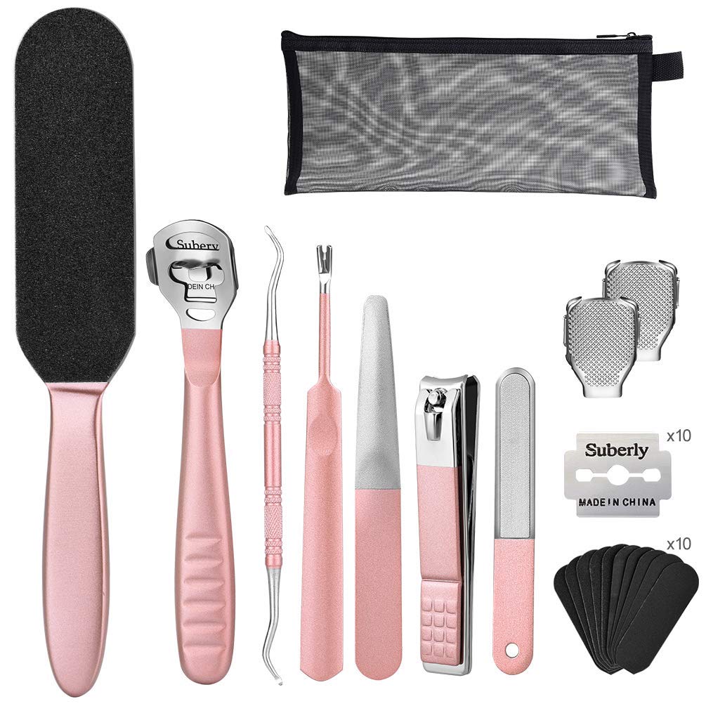 Professional Pedicure Foot File Kit, Double-Sided Colossal Stainless Steel Foot Rasp Foot Scraper and Callus Remover Dead Skin Corn Remover for Feet : Beauty