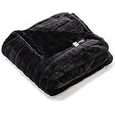 Minky Designs Jaguar Black Minky Blanket – Ultra Soft Faux Fur Throw Blanket for Couch, Bed & Home – Fluffy, Warm & Luxurious – Posh Collection (Large, 60x72)