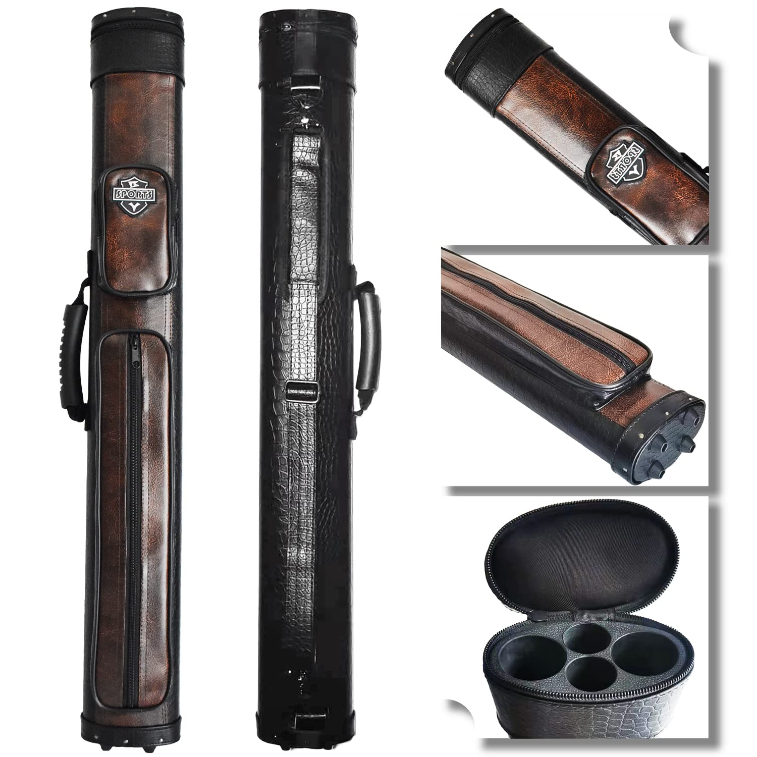 BY SPORTS 2x2 Hard cue case Oval Pool Cue Billiard