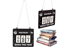 Sinbana Books Ive Read This Year Counter with 30 Number Cards, Wooden Hanging Book Counter Tracker Sign for Bookshelves Book 