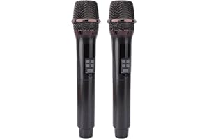 Sorandy 2.4GHz Wireless Microphone, Dual Handheld Dynamic Mic with Professional Cardioid Head and Digital Sound Processing fo